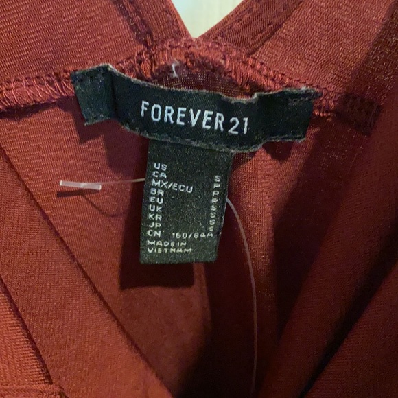 Forever 21 Maroon Mesh Front Bodysuit - Picture 3 of 4